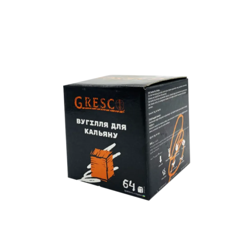 Горіхове вугілля для кальяну Gresco (1 кг, 64 шт, р26)