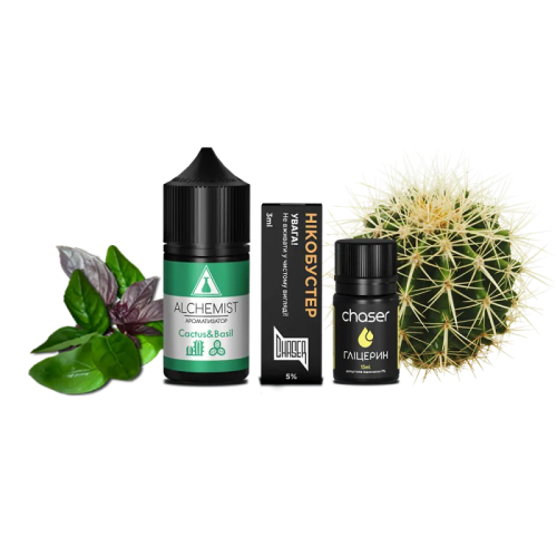 Набір для самозамішування Alchemist Salt Cactus&Basil (Кактус Базилік, 50 мг, 30 мл)